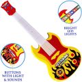 ROCK BAND GUITAR SMALL 15 INCH SIZE TOY FOR BOY AND GIRL KIDS WITH MUSIC AND LIGHTS 919-A. 