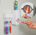 Toothpaste Dispenser with Tooth Brush Holder - White. 