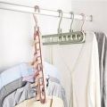 Rotate Anti-Skid Folding Hangers Magic Space Saving Hangers Clothes Hangers Organizers 9 Hole 360° Rotating Cascading Multi Magic Hook for Drying and Storage (Multi). 