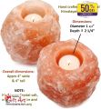 Gift Art- Natural Himalayan Pink Salt Candle Holders for Home Decoration, Night Light, Pink Salt Lamp, Asthma and Allergy Patients to Clean Room Atmosphere - SLC. 