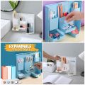 3 Steps Foldable Table Storage Box Organizer Stationery & Cosmetics Organizer Smart Folding Organizer Portable Desktop Organizer KS. 