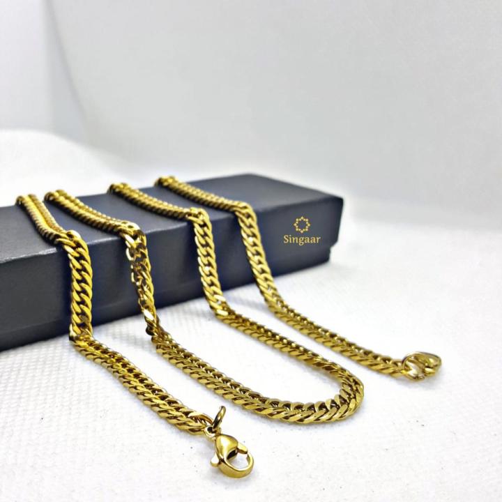 4mm Thin Golden High Quality Long Chain Link Necklace for Boys