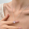 Korean Jewellery Silver Chain With Crystal Zirconia Pendant Aesthetic Jewellery For Girls. 