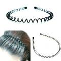 Unisex Black Zigzag wavy metal black hairband for MEN and WOMEN Hair Band. 