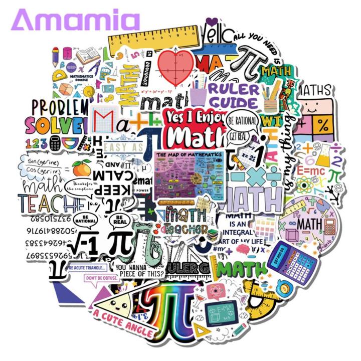 Amamia Cartoon Stickers Math Notation Water Cup Suitcase Skateboard Motorcycle Stickers