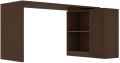 L Shaped Computer Desk, Rustic Wood Corner Desk, Industrial Writing Workstation Table with Cabinet Drawer Storage for Home Office Study. 