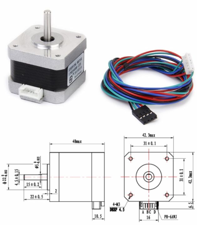 NEMA 17 17HD34008-22B stepper motor 3D printer CNC NEMA17