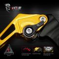 MZS Gold Motorcycle Clutch Brake Levers Short Adjustable CNC Compatible with YZF R3 2015-2025 / YZF R25 2015-2025 / MT03 2016-2025 / MT25 2016-2025 B AS173. 