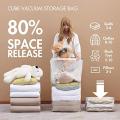 Cube Vacuum Bag Space Saver Organizer Compression Vacuum Sealer Storage Bags for Quilts Clothes 4 Corner Air Exhaust. 
