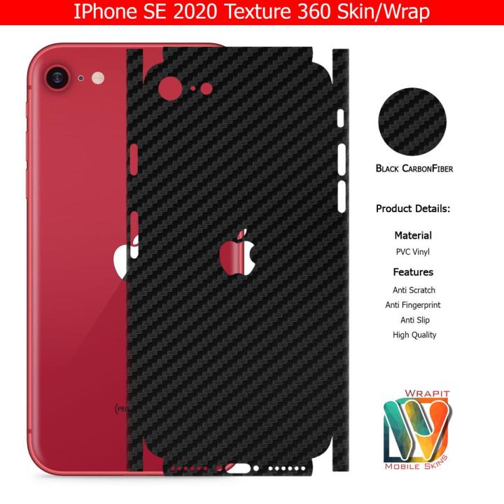 Apple IPhone SE 2020 Skin/Wrap 360 Protection Carbon fiber/ Matte/ Transparent/ Leather Back And Sides Included Camera Skin