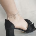 【Big-Sales】 Beach Anklets for Women Ladies Stainless Steel Link Foot Jewellery Pearl Pendant Ankle Bracelet Two Layers Chain Heart Style Pendant Foot Chain Fashion Tassel Foot Link.
