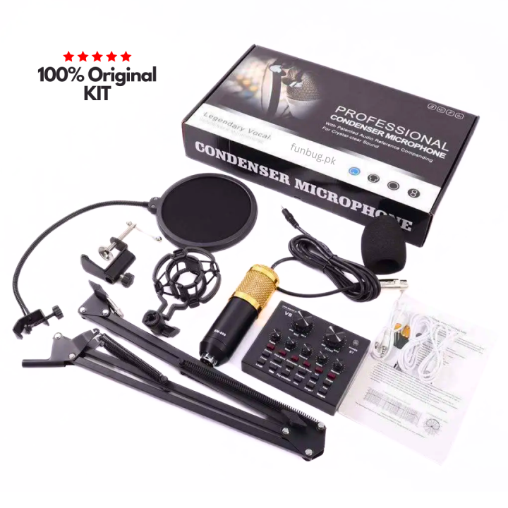 High-Quality%20%20BM800%20Condenser%20Microphone%20KIT%20with%20V8%20SoundCard%20for%20Studio%20Recording%20~%20Home%20Studio%20Setup%20for%20PodCasting,%20Live%20Streaming,%20Gaming,%20Singing,%20ASMR%20with%20Mic%20Suspension%20Adjustable%20Scissor%20Arm,%20XLR%20Cable,%20Shock%20Mount%20&%20Pop%20Filter%20~%20FunBug%20-%20Image%208
