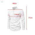 Men's Long Sleeve Shirt Beach Solid Color Soft Comfortable Band Collar Shirt XL White. 