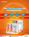 K-1000 Plus - Calcium + Vitamin K2 + Vitamin D3 - 10 Sachets. 