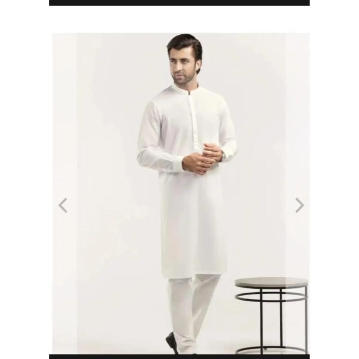 wash & wear off white plain kurta pajama for men new look