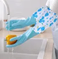 Reusable Rubber Latex Hand Gloves Extra Long Washing Gloves Cleaning Gloves Waterproof Rubber Gloves 2 Pieces ... 