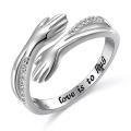 Embrace of Love " Printed Love Is to Hug" Hug Ring. 