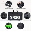 SNKR Bag by Sneaker Myth – Black Oxford Waterproof Shoe Bag with 3 Adjustable Dividers, 2-in-1 Hand & Shoulder Bag for Travel, Gym, Sports, Day Trips & Business – Lightweight & Durable. 