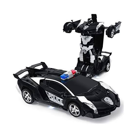 2 in 1 Transformer Police Robot Toy Car with light and sound
