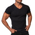 Summer T-shirt V-neck Men Casual Sports Pullover Top. 