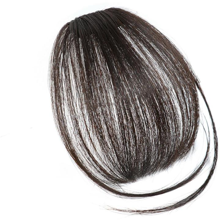 Bangs Hair Clip Synthetic One Piece Natural Thin Wispy Front Fringe for Women
