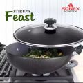 Non Stick 32cm Wok with Glass lid For cookware. 