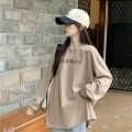 [Plus Size] (150kg Could Wear) Women Autumn Thin Long Sleeve Plus Size T Shirt Loose Slim Bottom Oversize T-shirt Fashion Print Tops. 