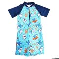 Kids Girl Boy Swimsuit Cartoon Print Zipper One-piece Swimming Suit Cute Summer Children Beachwear 3-12Yrs. 