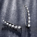 1 Pair Women Ear Climber Rhinestone Inlay Comfortable to Wear Ear Accessories Elegant Stud Earrings for Friends. 