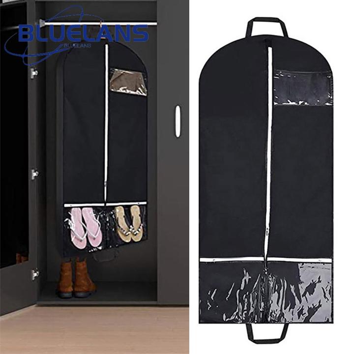 Tuxedo Garment Bag Travel Garment Bag with 2 Pockets Dust-proof Closet Storage for Suits Dresses Coats Home Travel Organizer