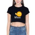 Be Your Own Sunshine cute printed o nec cropped top t shirts for women. 