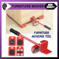 SP DEALZ  Furniture Lifter Mover Tool Set, Furniture Mover, Mr Hercules Moving Tool, Furniture Lifters for Heavy Furniture, 180° Adjustable Pry Bar and 360° Rotatable Sliders (Red). 