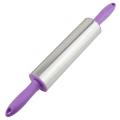 Stainless Steel Rolling Pin Dough Roller Smooth and Non Stick with Plastic Handle- Best Baking Tool. 