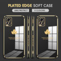 (Free Lanyard) Luxury 6D Plating Case for Vivo S1 Phone Cases Maple Leaf Side Print Soft Silicone Square Back Cover. 