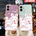 JIUMOO For Infinix Smart 6 HD Smart 6 Plus Smart 7 Case Cartoon Cute Bunny Luxury Plating Phone Cases New Square Edge Pattern Silicone Soft Casing Camera Lens Protection Shockproof Cover. 