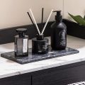 Natural Marble Tray for Bathroom, Vanity, Dresser, Counter or Home Decor, Noble Decorative Tray for Candles, Perfumes, Jewelry, Plants, Jet Black Marble,. 