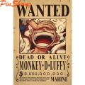 PinShang Kraft Paper Posters One Piece Luffy 1.5 Billion Bounty Wanted Posters Vintage Anime Wall Stickers. 