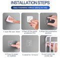 5 Pcs Adhesive Hooks, Detachable Self Adhesive Wall Screw Hooks, Punch-Free Wall-Mounted Screw Hook, Seamless Transparent No Nails Drill Waterproof Hooks for Bathroom, Kitchen, Home-Transparent. 