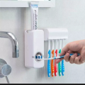 Toothpaste Dispenser With 5 Brush Holder Wall Mounted Automatic Hands Free Toothpaste Dispenser KENT STREET STORE. 
