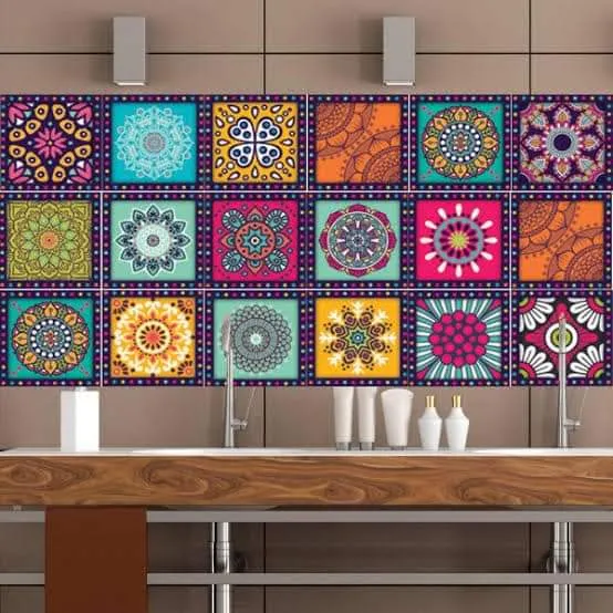 12%20pcs%20Colourful%20Tile%20Stickers%20for%20Home%20Decor%20-%20Walls%20Self%20Adhesive%20Designs%20(%204.8%20inch%20x%204.8%20inch%20)%20Designs%20Tiles%20Stickers%20Bathroom%20Kitchen%20Sticker%20Wall%20Art%20Sticker%20Wallpaper%20Border%20-%20Image%202