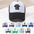 New Fashion All-Matching Printing GOOD THINGS TAKE TIME Color Matching Mesh Cap Outdoor Casual Sun-Proof Duck. 
