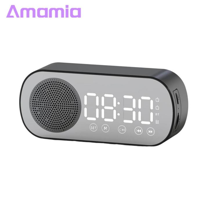 Amamia wireless speaker touch screen buttons Bluetooth-compatible5.0 Sound Box Clock Dual Alarm