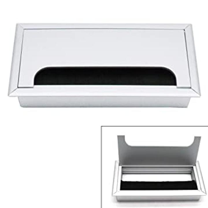 PACK OF 5 PCS COMPUTER DESK OFFICE TABLE WIRE CAP / WIRE COVER ALUMINIUM RECTANGLE 6 X 3