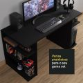 Large Table Top Gaming Desk, Laptop Desk, Study Writing Table, Home and Office Desk with Shelves and CPU Shelf. 