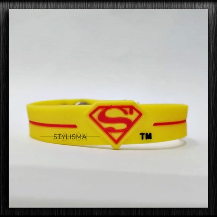 Superman%20Logo%20Men%20Rubber%20Silicone%20Button%20Bracelet%20For%20Boys%20-%20Image%205