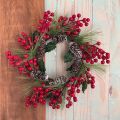 5pcs Artificial  Red Berries Simulation Foam Berries Branches for New Year Party DIY Wreath  Tree Decorations. 