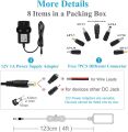 EFISH Power Supply Adapter 12V 1A 12W,Power Plug for 12V Home Appliances+7Plugs Black. 