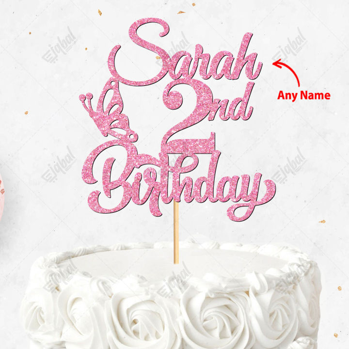 Customized%202nd%20Birthday%20Cake%20Topper%20For%20Party%20Celebration,%20Kids%20Birthday%20Toppers%20with%20ANY%20NAME,%20Cake%20Decoration%20-%20Image%202