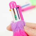 Rainbow Fur Pen Multi Color 6-in-1 Pen Fuzzy Pom Pom Pens Colorful Kawaii Stationery Best Stationery Gift For Girls. 