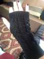 Black Fingerless Gloves For Girls Warmth Long Stretchy Mittens. 